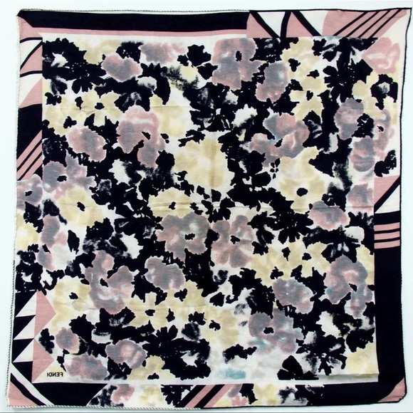 AUTH Fendi Silk Floral Scarf - Picture 1 of 3